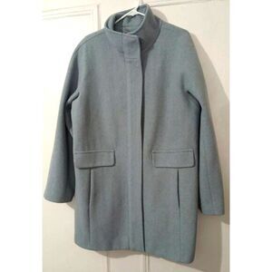 Vince Camuto Womens xl Cocoon duffle pea coat wool baby blue zipper front